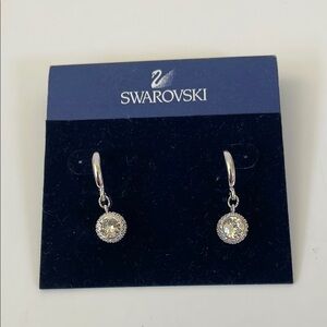 Swarovski Silver Dangle Earrings with Sparkling Crystals